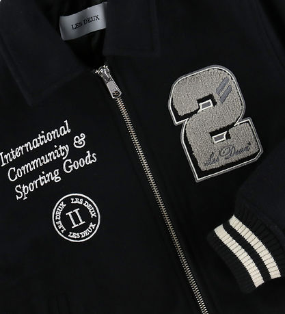 Les Deux Bomberjacke - Wolle - Varsity - Schwarz