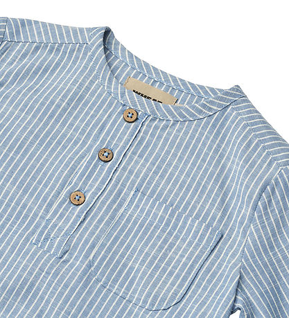 Wheat Shirt - Birch - Blue Stripe