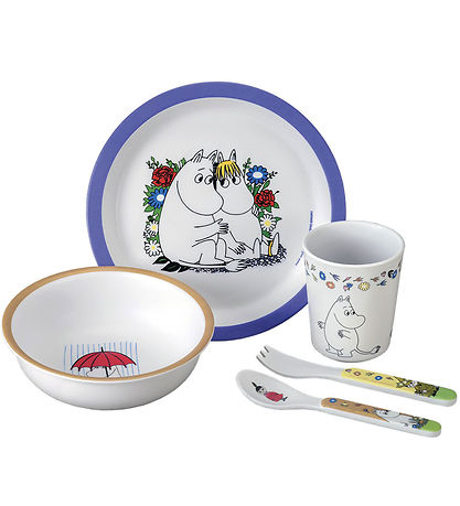 Petit Jour Paris Dinner Set - 5 Parts - Melamine - MOOMIN Blue