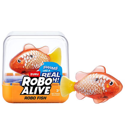 Robo Alive Badleksaker - Robo Fish - Orange/Gul