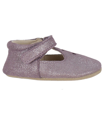 Melton Ballerina Slippers - Mary Jane - Purple Dove w. Glitter