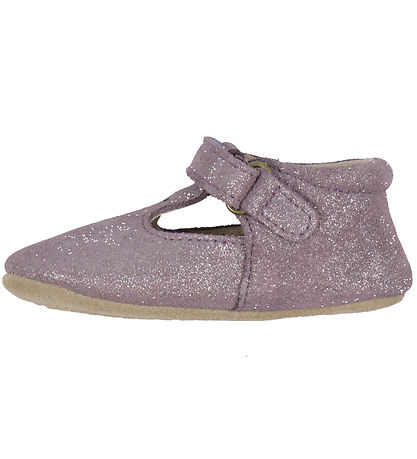 Melton Ballerina Slippers - Mary Jane - Purple Dove w. Glitter