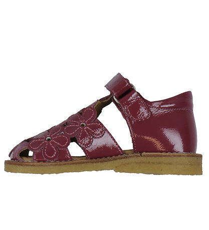 Angulus Sandals - Berry w. Flowers