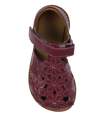 Angulus Sandals - Berry w. Flowers