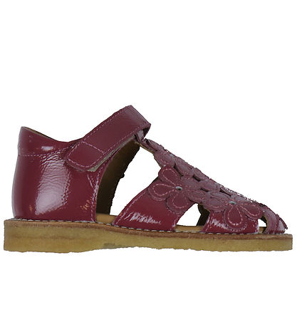 Angulus Sandals - Berry w. Flowers