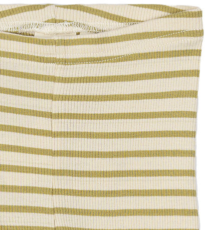 Petit Piao Leggings - Rib - Modal - Khaki/Dark Off White Petit Piao Leggings - Rib - Modal - Khaki/Dark Off White