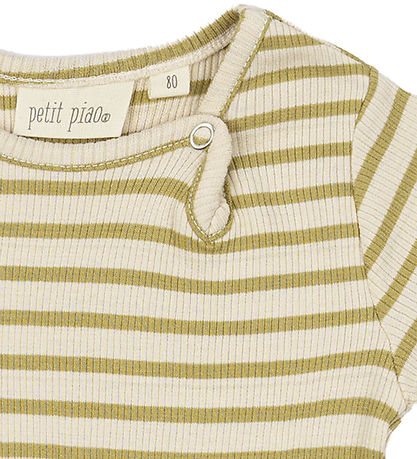 Petit Piao Samfella c/o - Rib - Modal - Khaki/Dark Off White