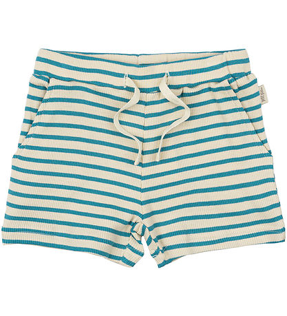 Petit Piao Shorts - Rib - Modal - Turkis/Dark Off White
