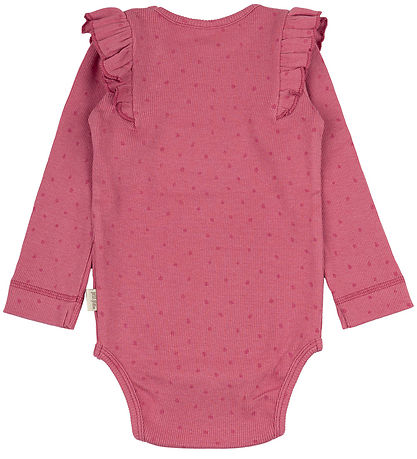 Petit Piao Body l/ä - Rib - Modal - Frill - Light Berry