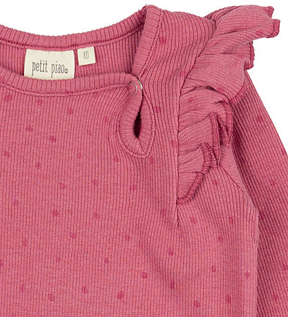 Petit Piao Body l/ä - Rib - Modal - Frill - Light Berry