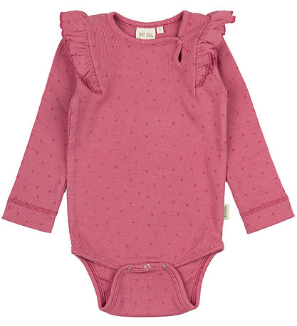 Petit Piao Body l/ä - Rib - Modal - Frill - Light Berry