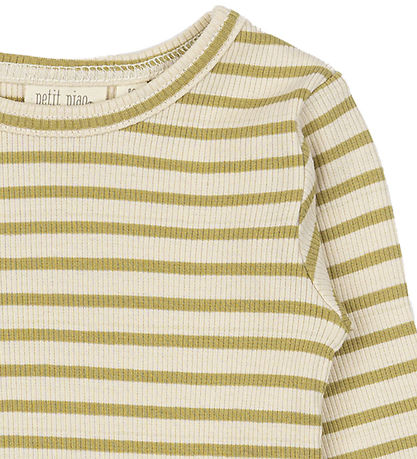 Petit Piao Blouse - Rib - Modaal - Khaki/Dark Off White