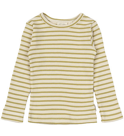 Petit Piao Blouse - Rib - Modaal - Khaki/Dark Off White
