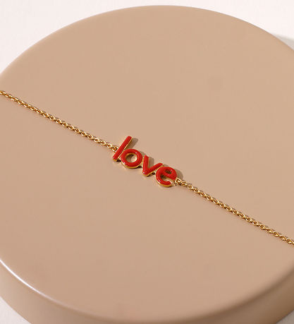 Design Letters Rannekoru - Avainsanaketju - 18k kullattu - Coral