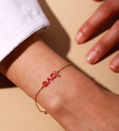 Design Letters Rannekoru - Avainsanaketju - 18k kullattu - Coral
