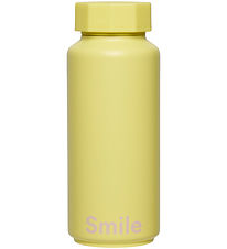 Design Letters Thermofles - 500 ml - Glimlach - Geel Design Letters Thermofles - 500 ml - Glimlach - Geel