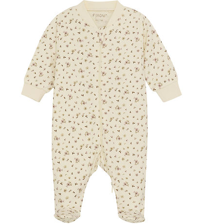 Fixoni Nightsuit M/f - Shadow Gray w. Flowers Fixoni Nightsuit M/f - Shadow Gray w. Flowers