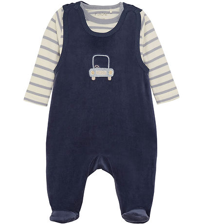 Fixoni Romper w. Bodysuit l/s - Velvet - Indigo Blue