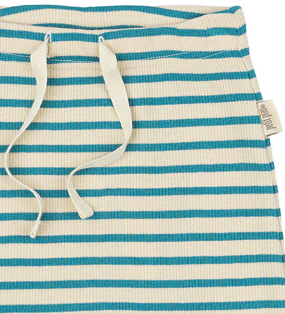 Petit Piao Trousers - Rib - Modal - Turquise/Dark Off White