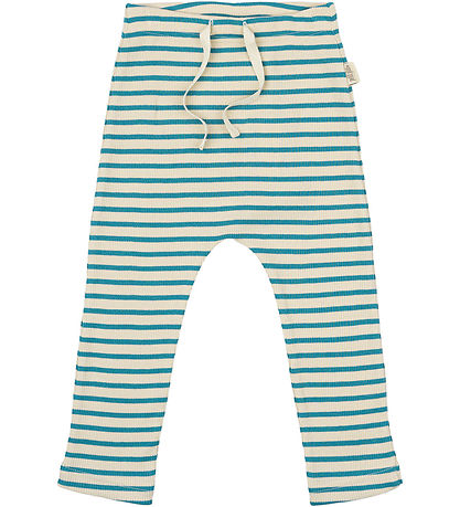 Petit Piao Trousers - Rib - Modal - Turquise/Dark Off White
