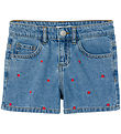 Name It Shorts - NkfBella - Noos - Medium+ Blue Denim/Heart EMBR