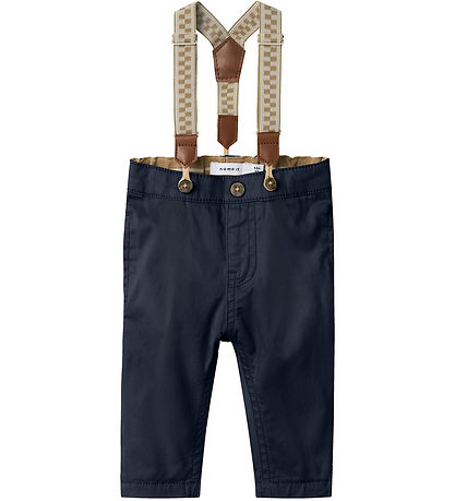 Name It Trousers w. Suspenders - NbmRyan - Dark Sapphire