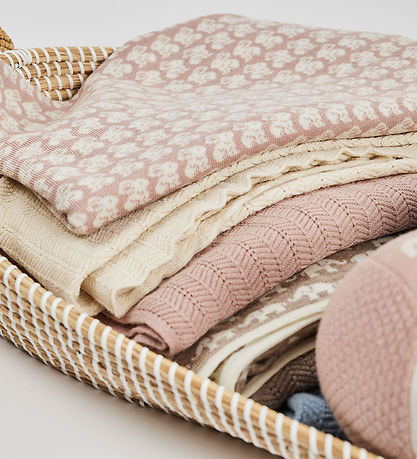 Smallstuff Baby Blanket - Wool - 80x100 cm - Rabbits - Powder
