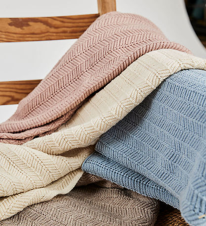 Smallstuff Baby Blanket - Wool - 80x100 cm - Fishbone - Powder