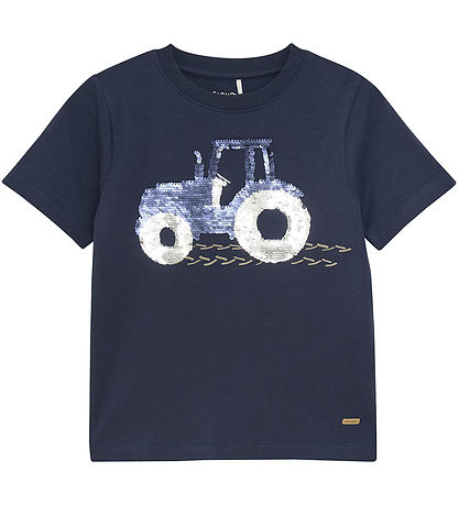 T-Shirt Minymo - Blue Nights av. Paillettes réversibles T-Shirt Minymo - Blue Nights av. Paillettes réversibles