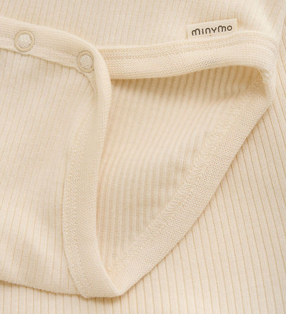 Minymo Bodysuit s/s - Rib - White Swan