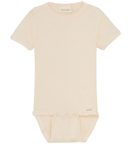 Minymo Bodysuit s/s - Rib - White Swan