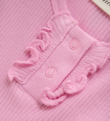 Minymo Romper s/s - Rib - Light Rose