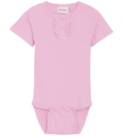 Minymo Romper s/s - Rib - Light Rose