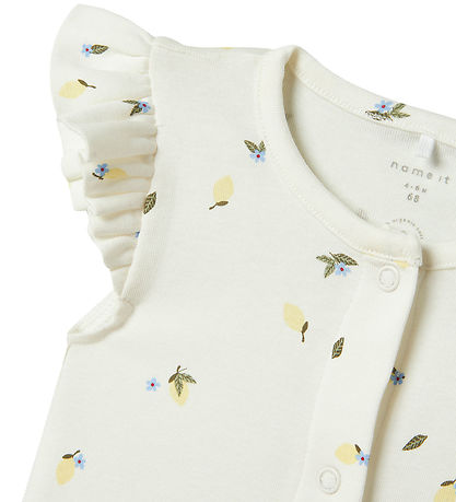 Name It Summer Romper - NbfFilly - Cloud Dancer w. Lemons