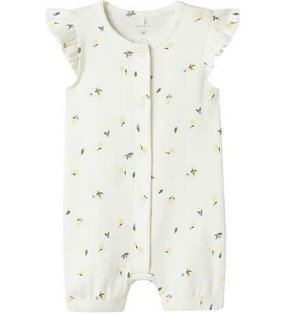 Name It Summer Romper - NbfFilly - Cloud Dancer w. Lemons