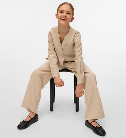 Vero Moda Girl Skjorta - VmMymilo - V-Neck - Silver Foder