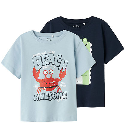 Name It T-shirt - NmmVagno - 2-Pack - Celestial Blue/Navy Blazer