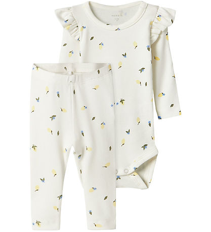 Name It Bodysuit l/e - NmfFilly - Cloud Dansari M. Sítrónur/Blóm Name It Bodysuit l/e - NmfFilly - Cloud Dansari M. Sítrónur/Blóm