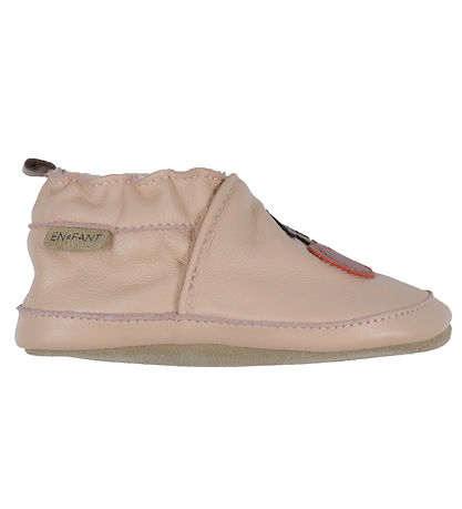 En Fant Soft Sole Leather Shoes - Applique - Rose Dust w. Cherry En Fant Soft Sole Leather Shoes - Applique - Rose Dust w. Cherry
