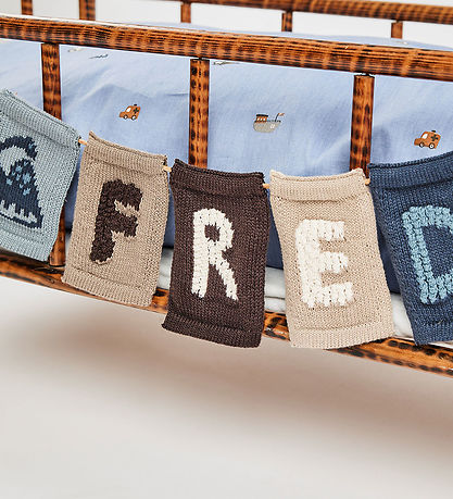 Smallstuff Knitted Flag - Dinosaur - Blue Motif