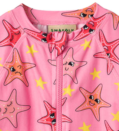 Småfolk Coverall Swimsuit - UV50+ - Bubblegum - w. starfish