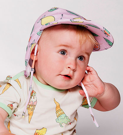 Småfolk Swim Hat - UV50+ - Pink Lavender w. Lemons and Oranges Småfolk Swim Hat - UV50+ - Pink Lavender w. Lemons and Oranges