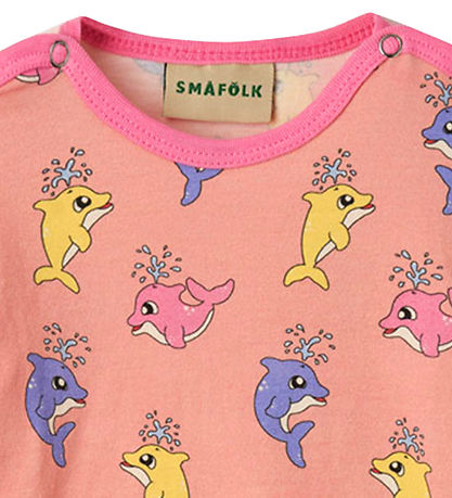 Småfolk Bodysuit s/s - Blossom w. Baby dolphins