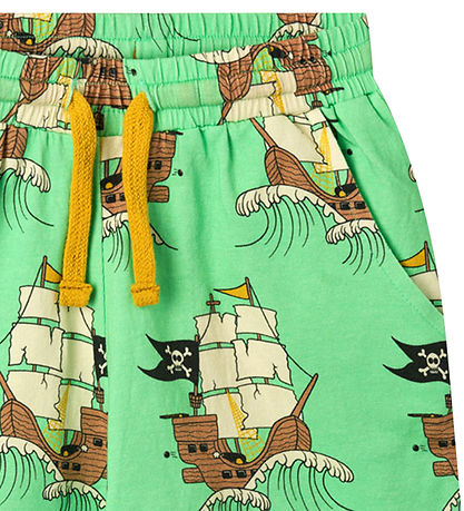 Småfolk Shorts - Minty Green Tea w. Pirate ships
