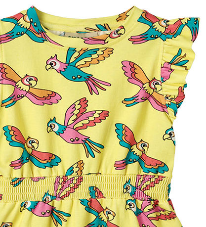 Småfolk Dress - Custard w. Parrots