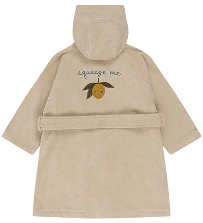 Konges Sløjd Bathrobe w. Embroidery - Terry - Lemon