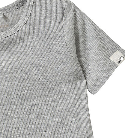 Sofie Schnoor T-shirt - Rib - PiperSK - Grey Flour