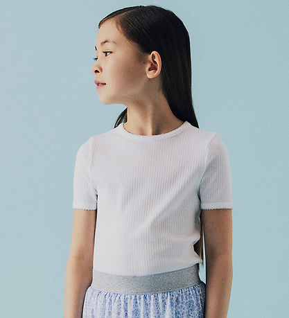 T-Shirt Name It - Rib - NkfFikate - Lucent White T-Shirt Name It - Rib - NkfFikate - Lucent White