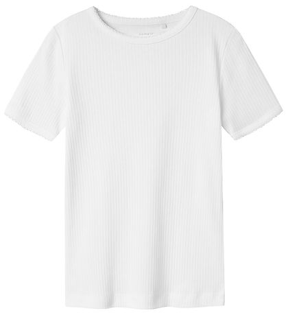 T-Shirt Name It - Rib - NkfFikate - Lucent White T-Shirt Name It - Rib - NkfFikate - Lucent White