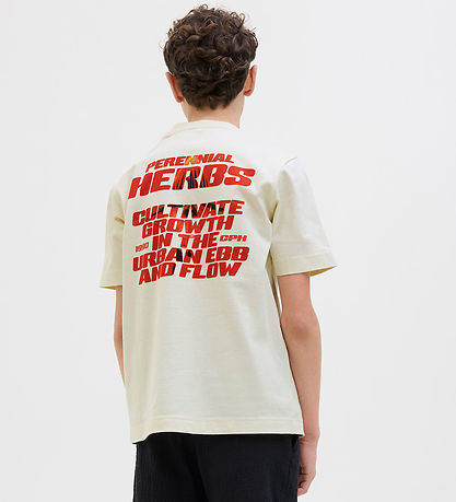 Jack & Jones T-shirt - JcoInterlude - Sweet Corn w. Text